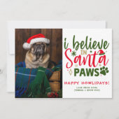 Cartes Pour Fêtes Annuelles Drôle personnalisé mignon chien de Noël photo vert (Devant)