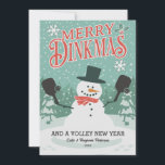 Cartes Pour Fêtes Annuelles Drôle Pickleball Snowman Joyeux Noël Dinkmas<br><div class="desc">Vos copains de pickleball se feront un plaisir de rire avec cette carte de vacances amusante. Le design comprend un bonhomme de neige tenant des pagaies de Pickleball et un accueil qui dit "Merry Dinkmas". Ajoutez votre texte personnalisé pour une carte de Noël Pickleball. Backside dispose d'un motif de pickleballs....</div>
