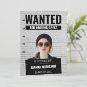 Cartes Pour Fêtes Annuelles Drôle Poster Recherché Mugshot Nom et texte person (Debout devant)