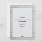 Cartes Pour Fêtes Annuelles Drôle Poster Recherché Mugshot Nom et texte person (Dos)