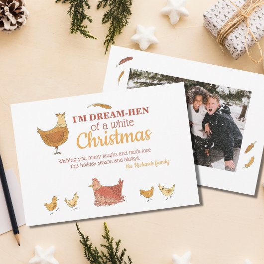 Cartes Pour Fêtes Annuelles Drôle Poulet photo de Noël