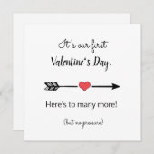 Cartes Pour Fêtes Annuelles drôle Première Saint Valentin en couple (Devant / Derrière)