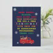 Cartes Pour Fêtes Annuelles Drôle programmeur informatique Noël (Debout devant)