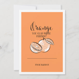 Cartes Pour Fêtes Annuelles Drôle Pun Fruit Orange Valentine Card