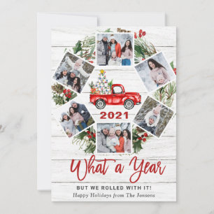 Cartes Pour Fêtes Annuelles Drôle Quelle année Camion rouge Noël 6 PHOTO
