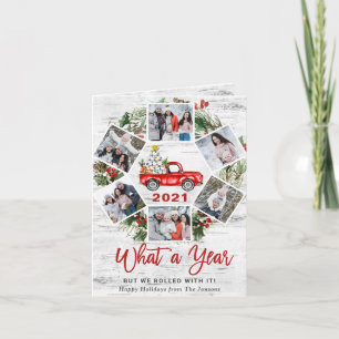 Cartes Pour Fêtes Annuelles Drôle Quelle année Camion rouge Noël 6 PHOTO