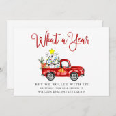 Cartes Pour Fêtes Annuelles Drôle Quelle Année Noël Entreprise (Devant / Derrière)