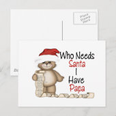 Cartes Pour Fêtes Annuelles Drôle qui a besoin de Père Noël Papa (Devant / Derrière)