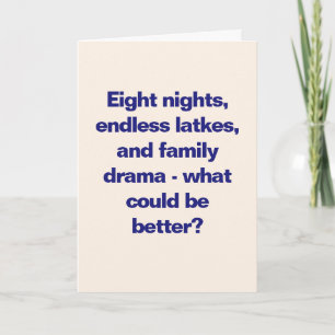 Cartes Pour Fêtes Annuelles Drôle Quote Famille Hanoukka Sassy Blue Custom