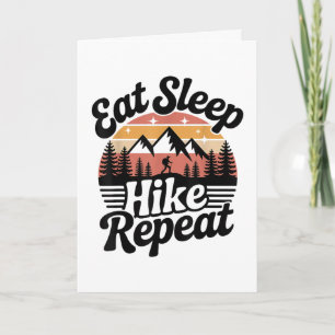 Cartes Pour Fêtes Annuelles Drôle Randonnée Manger Dormir Randonner Répéter