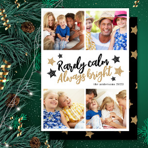 Cartes Pour Fêtes Annuelles Drôle Rarement Calme Toujours Étoile Photo Lumineu