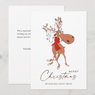 Cartes Pour Fêtes Annuelles Drôle Reindeer Joyeux Noël Accueil d'entreprise