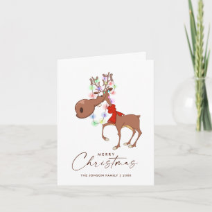 Cartes Pour Fêtes Annuelles Drôle Reindeer Joyeux voeux de Noël