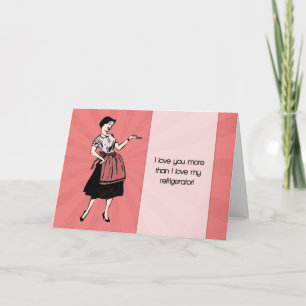 Cartes Pour Fêtes Annuelles Drôle Retro Valentine's Day Card avec dame caricat