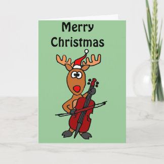 Cartes Pour Fêtes Annuelles Drôle Rindeer Jouer Cello Noël
