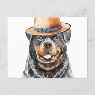 Cartes Pour Fêtes Annuelles Drôle Rottweiler avec Casquette