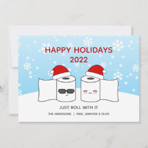 Cartes Pour Fêtes Annuelles Drôle Rouler Avec It Toilet Papier Couple