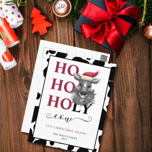 Cartes Pour Fêtes Annuelles Drôle Saint Vache Motif Noël
