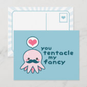 Cartes Pour Fêtes Annuelles Drôle Saint Valentin poulpe (Devant / Derrière)