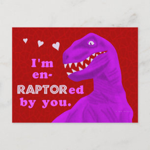 Cartes Pour Fêtes Annuelles Drôle Saint Valentin Raptor Dinosaur Pun Enfants