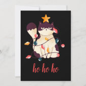 Cartes Pour Fêtes Annuelles Drôle Sarcastique Chat Ho Ho Ho Noël (Devant)