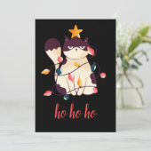 Cartes Pour Fêtes Annuelles Drôle Sarcastique Chat Ho Ho Ho Noël (Debout devant)