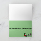 Cartes Pour Fêtes Annuelles Drôle Sleigh de Noël avec Husky Dog Pulling (Intérieur)