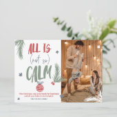 Cartes Pour Fêtes Annuelles Drôle tout n'est pas calme photo Noël script (Debout devant)