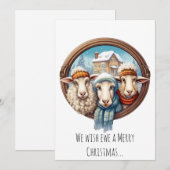 Cartes Pour Fêtes Annuelles Drôle Trio Sheep (Devant / Derrière)