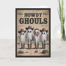 Drôle Vintage Ghouls Occidentaux disent Howdy Hall