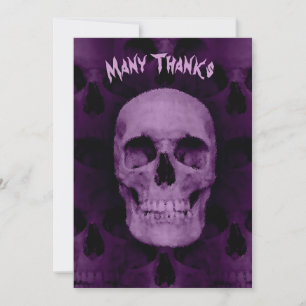 Cartes Pour Fêtes Annuelles Drôle violet Halloween crâne merci beaucoup