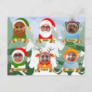 Cartes Pour Fêtes Annuelles Drôle votre famille en personnages de Noël Photo
