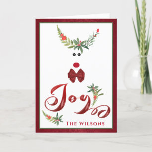 Cartes Pour Fêtes Annuelles Drôle whimsy saint renne joie non photo Vacances