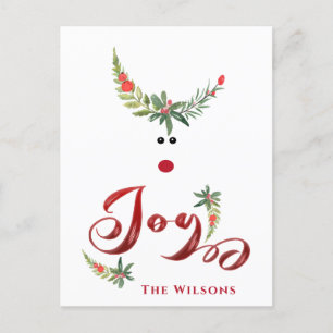 Cartes Pour Fêtes Annuelles Drôle whimsy saint renne joie non photo Vacances