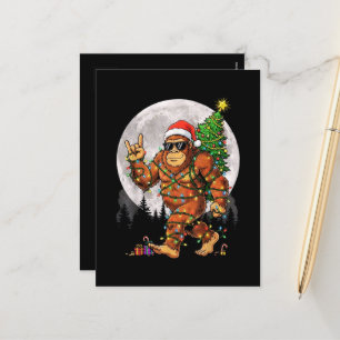 Cartes Pour Fêtes Annuelles Drôles de lumières de Noël et lune de Bigfoot