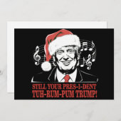 Cartes Pour Fêtes Annuelles Drôles de pyjama de Noël Président Trump vilain Xm (Devant / Derrière)