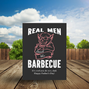 Cartes Pour Fêtes Annuelles Drôles Les vrais hommes sentent le barbecue