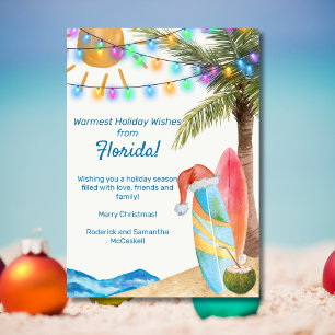 Cartes Pour Fêtes Annuelles Drôles planches de surf de plage de Sandy Floride 