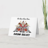 Cartes Pour Fêtes Annuelles Drummer amusant Père Noël Christmas Rock & Roll Dr (Devant)