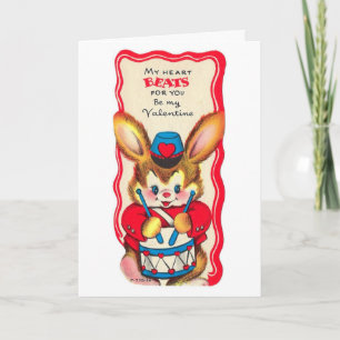 Cartes Pour Fêtes Annuelles Drummer de lapin Vintage