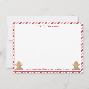 Cartes Pour Fêtes Annuelles Du Bureau De Peppermint Stripes pain d'épices
