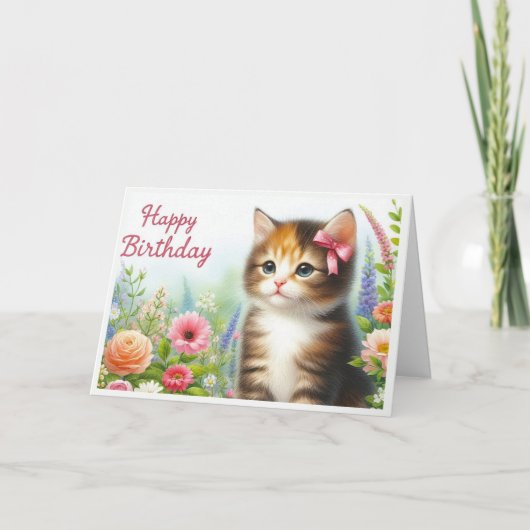 Cartes Pour Fêtes Annuelles Du Chat Joyeux anniversaire (Devant)