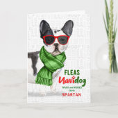 Cartes Pour Fêtes Annuelles Du chien Boston Terrier Fleas NaviDOG (Devant)