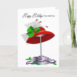 Cartes Pour Fêtes Annuelles Du groupe Red Hat Mesdames Support Chapeau Perles
