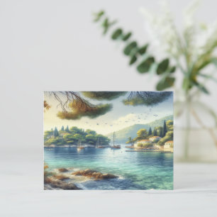 Cartes Pour Fêtes Annuelles Dubrovnik Croatie Mljet île aquarelle