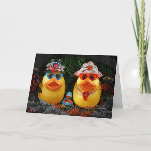 Cartes Pour Fêtes Annuelles Ducky Love ! (Devant)