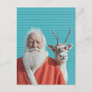 Cartes Pour Fêtes Annuelles Duo de vacances de Noël avec le Père Noël et les r
