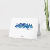 Cartes Pour Fêtes Annuelles Durham Caroline du Nord Skyline Blue (Dos)