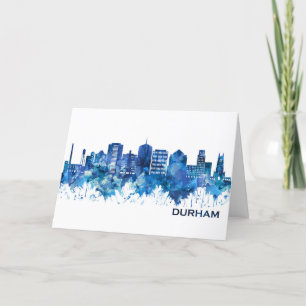 Cartes Pour Fêtes Annuelles Durham Caroline du Nord Skyline Blue