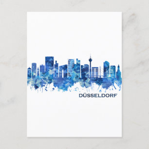 Cartes Pour Fêtes Annuelles Dusseldorf Allemagne Skyline Blue